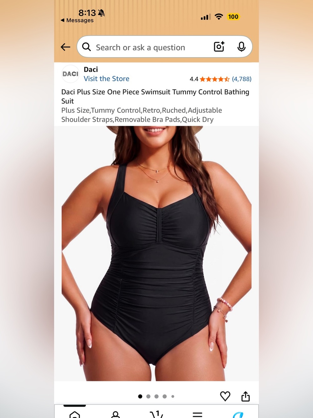 Women’s Floral Plus Size One Piece - Picture 6 of 7